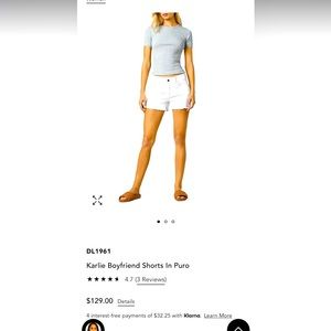 DL1961 KARLIE BOYFRIEND SHORTS IN PURO SIZE 29